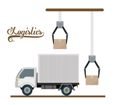 Logistics and delivery design over white background, vector illustrationのイラスト素材
