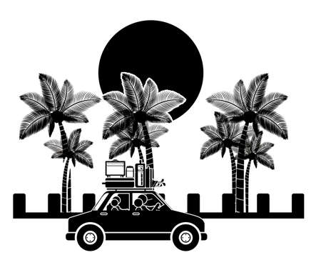 Family travel design over white background, vector illustrationのイラスト素材