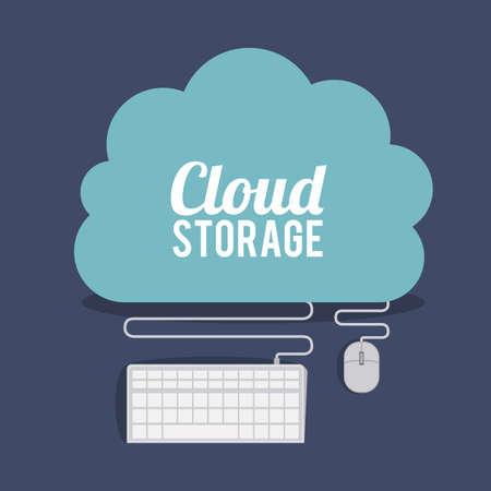Cloud Storage design over blue background, vector illustrationのイラスト素材