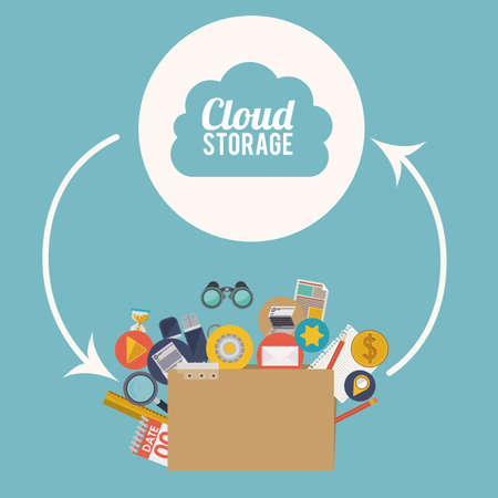Cloud Storage design over blue background, vector illustrationのイラスト素材