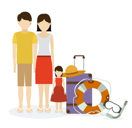 Family travel desing over white, vector illustrationのイラスト素材