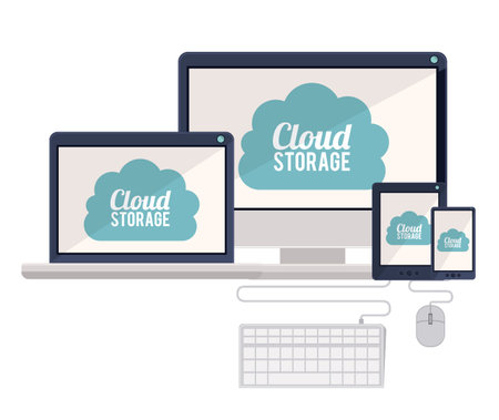 Cloud Storage design over white background, vector illustration