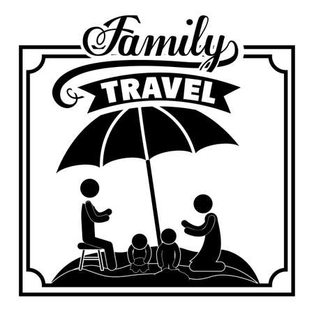Family travel  design over white background, vector illustrationのイラスト素材