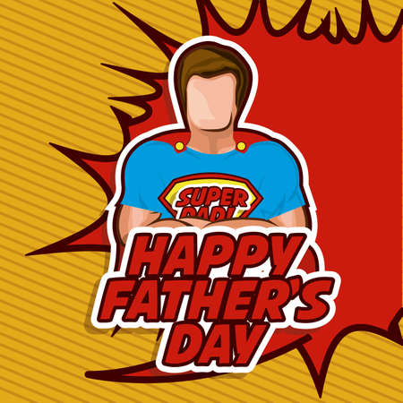 Fathers day design over red background, vector illustrationのイラスト素材