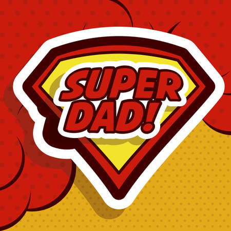 Fathers day design over red background, vector illustrationのイラスト素材