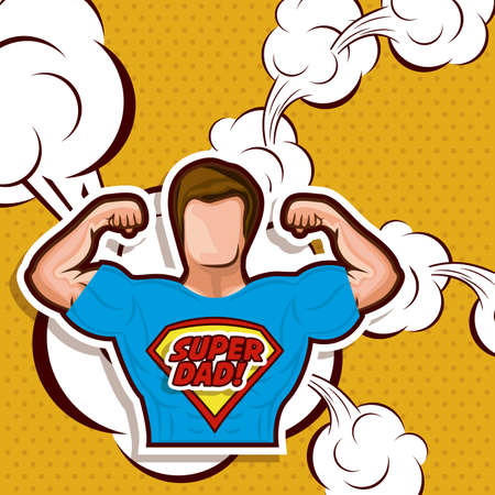 Fathers day design over yellow background, vector illustrationのイラスト素材