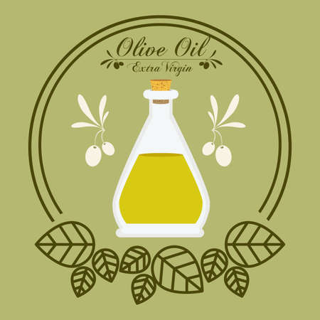 Olive oil design over green background, vector illustrationのイラスト素材