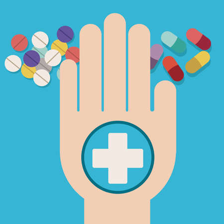 Healthy lifestyle design over blue background, vector illustrationのイラスト素材