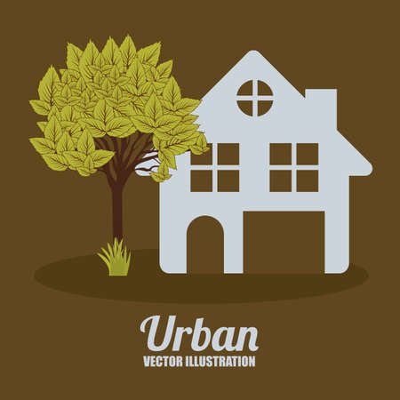 Home and urban design, vector illustrationのイラスト素材