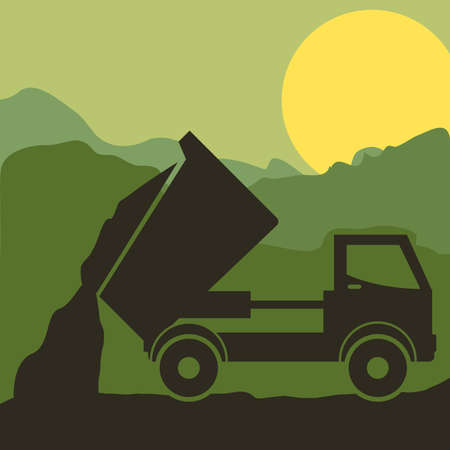 Transportation design over landscaped background, vector illustrationのイラスト素材