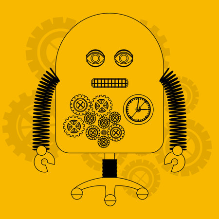 Robot design over white background, vector illustrationのイラスト素材
