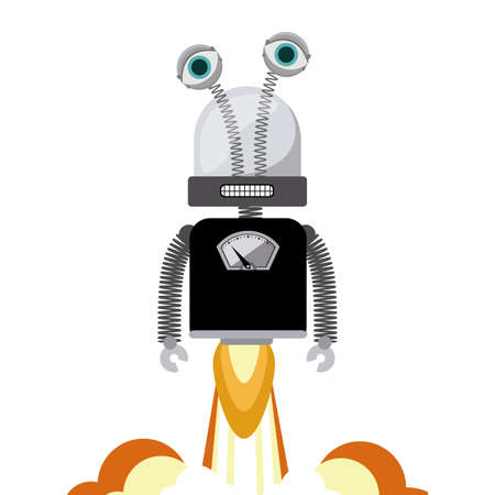 Robot design over white background, vector illustrationのイラスト素材