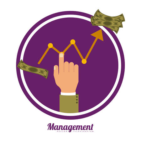 Management design over white background, vector illustrationのイラスト素材