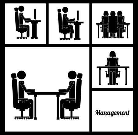 Management design over white background, vector illustrationのイラスト素材