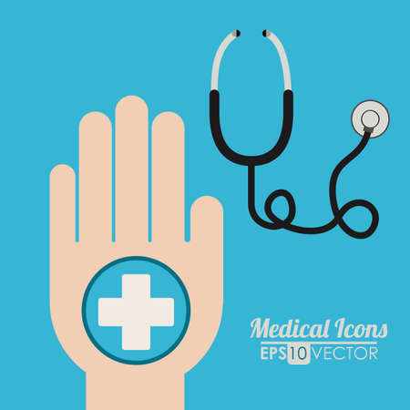 Healthy lifestyle design over blue background, vector illustrationのイラスト素材