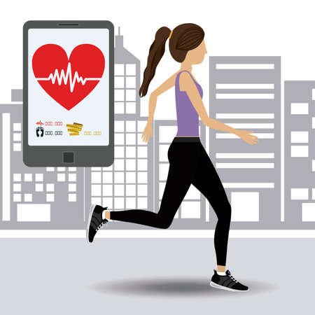 Healthy lifestyle design over white background, vector illustrationのイラスト素材