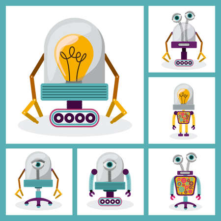Robot design over white background, vector illustrationのイラスト素材