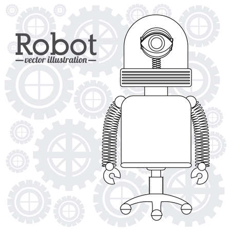 Robot design over white background, vector illustrationのイラスト素材