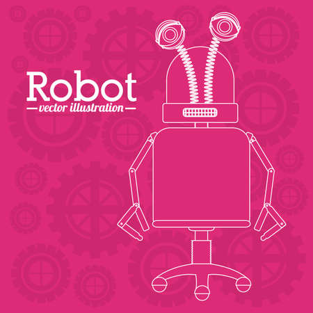 Robot design over pink background, vector illustrationのイラスト素材