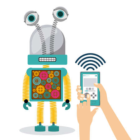 Robot design over white background, vector illustrationのイラスト素材