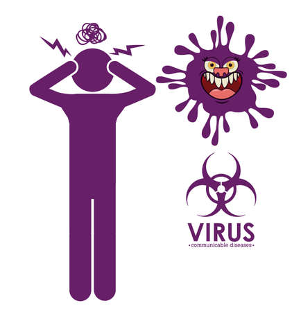 Virus design over white background, vector illustrationのイラスト素材
