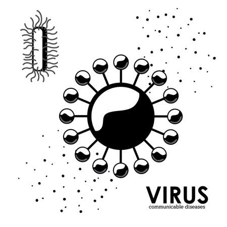 Virus design over white background, vector illustrationのイラスト素材
