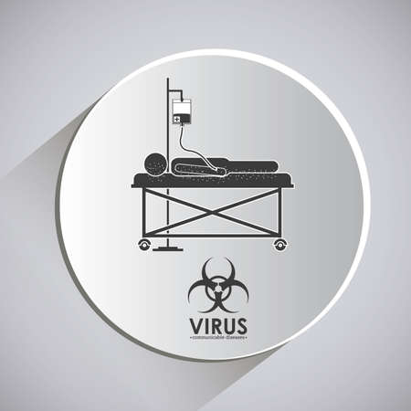 Virus design over grey background, vector illustrationのイラスト素材