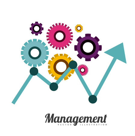 Management design over white background, vector illustrationのイラスト素材