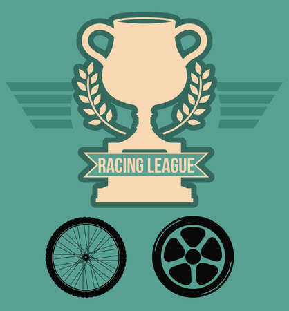 Racing School design over green background, vector illustrationのイラスト素材