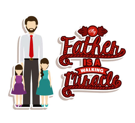 Fathers day design over white background, vector illustrationのイラスト素材