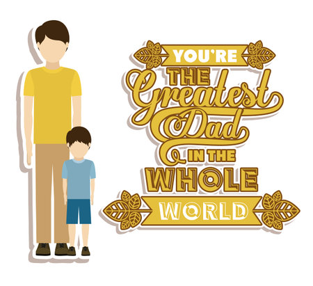 Fathers day design over white background, vector illustrationのイラスト素材