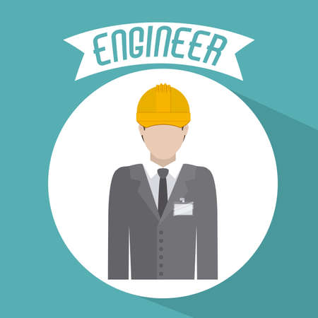 Engineer icon design over blue background, vector illustrationのイラスト素材