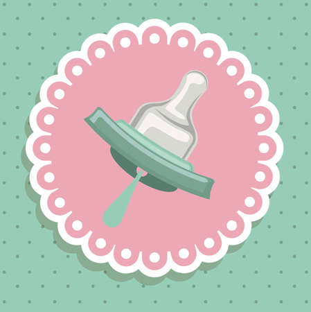 Baby Shower design over green background, vector illustrationのイラスト素材