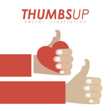 Thumbs up design over white background, vector illustrationのイラスト素材