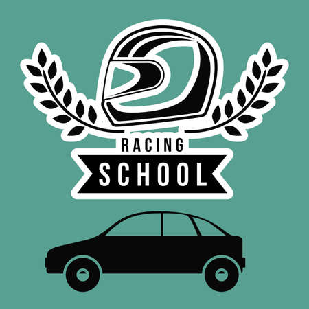 Racing School design over green background, vector illustrationのイラスト素材