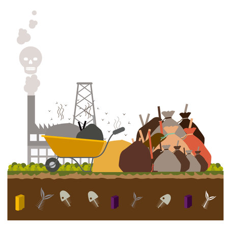 Pollution design over white background, vector illustrationのイラスト素材