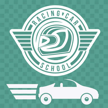 Racing School design over green background, vector illustrationのイラスト素材