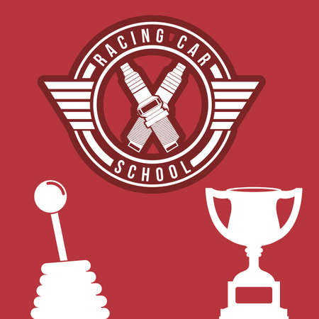 Racing School design over red background, vector illustrationのイラスト素材