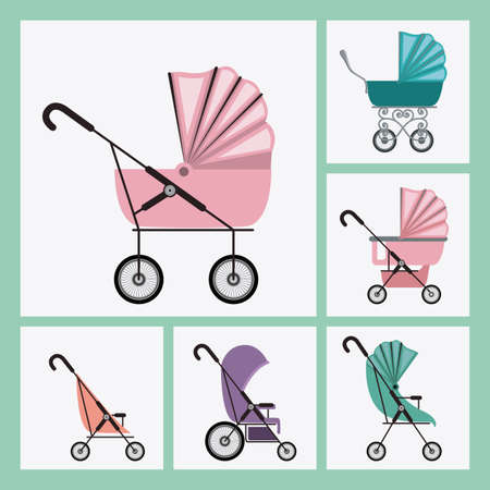 Baby Shower design over green background, vector illustrationのイラスト素材