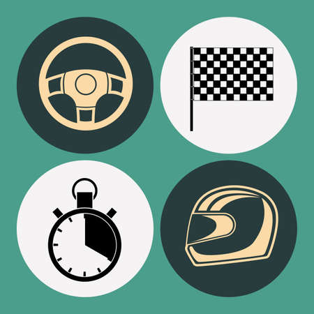 Racing School design over green background, vector illustrationのイラスト素材