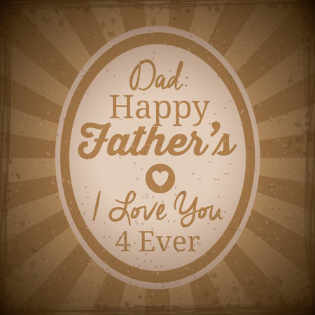 Fathers day design over retro background with a label, vector illustrationのイラスト素材
