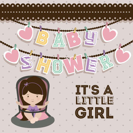 Baby Shower design over pastel background, vector illustrationのイラスト素材