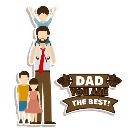 Fathers day design over white background, vector illustrationのイラスト素材