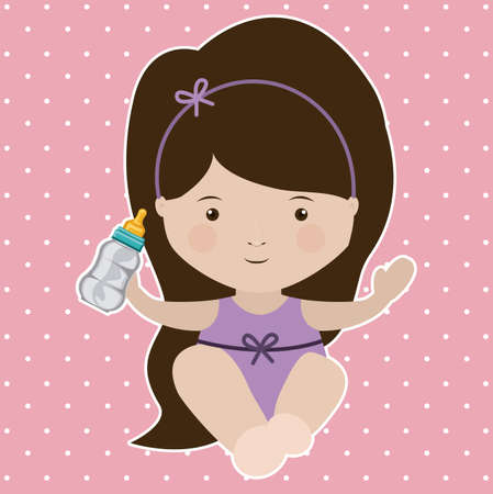 Baby Shower design over pink background, vector illustrationのイラスト素材