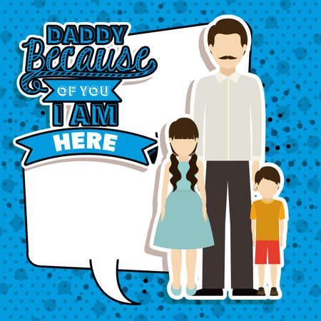 Fathers day design over blue background, vector illustrationのイラスト素材