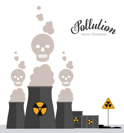 Pollution design over white background, vector illustrationのイラスト素材