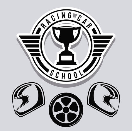 Racing School design over grey background, vector illustrationのイラスト素材