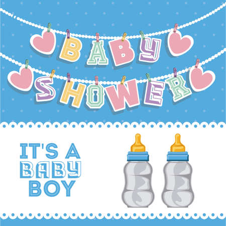 Baby Shower design over white background, vector illustrationのイラスト素材