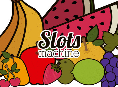 Slots design over white background, vector illustrationのイラスト素材