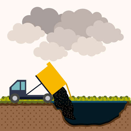 Pollution design over white background, vector illustrationのイラスト素材